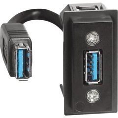 Механизм розетки USB для передачи данных с разъёмом 1 модуль