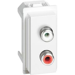 KW4269R Механизм розетки акустической с разъёмами RCA 1 модуль, белый