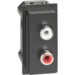 KG4269R Механизм розетки акустической с разъёмами RCA 1 модуль, чёрный