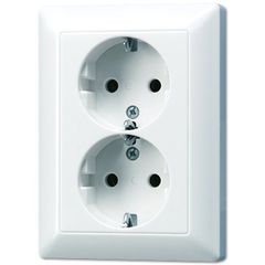 Розетка двойная c з/к 16А, 250 В белая