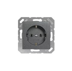 EcoProfi Розетка 2К+З 16А 250В~ винт. зажимы, антрацит