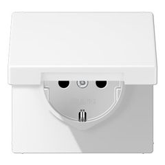 JUNG LS 990 Белый матовый Розетка с крышкой, SCHUKO