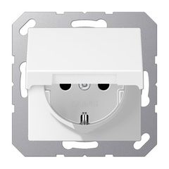 JUNG A Flow/A 550 Белый матовый Розетка 16A 250V с крышкой, SCHUKO