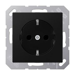 JUNG A Flow/A550 Розетка 2К+З  16A 250V; термопласт; черный матовый