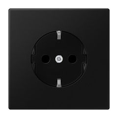 LS990 Розетка 2К+З с защитой от детей; дюропласт; черный матовый