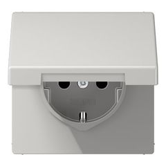 LS990 Розетка с крышкой 2К+З 16А 250В~, светло-сер.