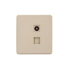 Розетка ROUND компьютерная RJ45 кат6 + TV с/у шелк KRANZ