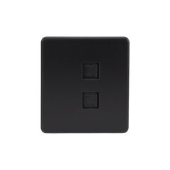 Розетка ROUND компьютерная двойная RJ45+RJ45 кат6 с/у оникс KRANZ