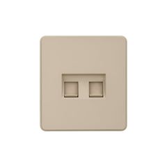 Розетка ROUND компьютерная двойная RJ45+RJ45 кат6 с/у шелк KRANZ