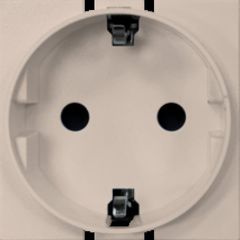 Розетка 220V с/з со шторками винтовой зажим 16A (Песочный мат.) MEITON AM4141
