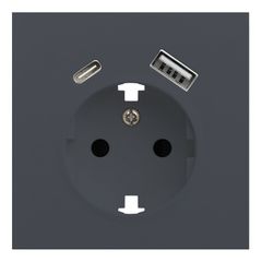 Лицевая панель для розетки 2к+з с USB A+C