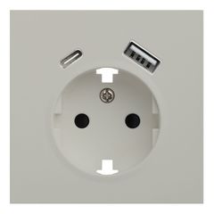 Лицевая панель для розетки 2к+з с USB A+C