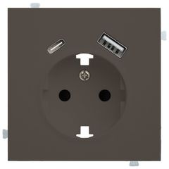 Лицевая панель для розетки 2к+з с USB A+C