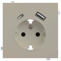 Лицевая панель для розетки 2к+з с USB A+C