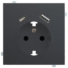 Лицевая панель для розетки 2к+з с USB A+C