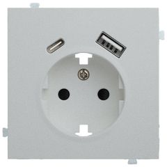 Лицевая панель для розетки 2к+з с USB A+C