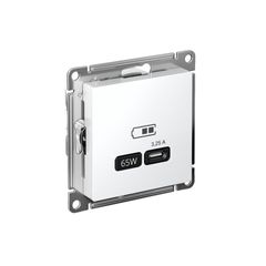 ATLASDESIGN USB РОЗЕТКА тип-С 65Вт высокоскор.заряд. QC, PD, механизм, БЕЛЫЙ