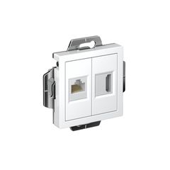 ATLASDESIGN РОЗЕТКА двойная HDMI+RJ45, кат. 5е, механизм, БЕЛЫЙ