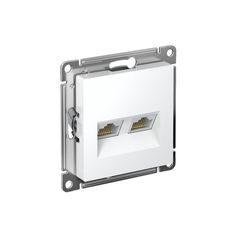 ATLASDESIGN РОЗЕТКА двойная компьютерная RJ45+RJ45 кат. 6А, механизм, БЕЛЫЙ