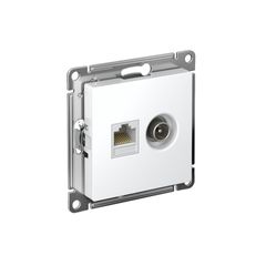 ATLASDESIGN РОЗЕТКА двойная ТВ + компьютерная RJ45 кат. 5e, механизм, БЕЛЫЙ