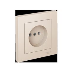 ATLASDESIGN РОЗЕТКА без заземления без шторок, 16А, в сборе, быстрозажим. клем., БЕЖЕВЫЙ