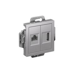 ATLASDESIGN РОЗЕТКА двойная HDMI+RJ45, кат. 5е, механизм, АЛЮМИНИЙ