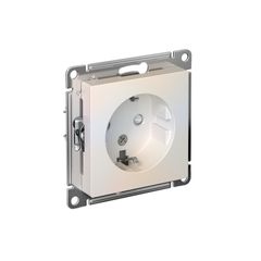 ATLASDESIGN РОЗЕТКА с заземлением со шторками, 16А, механизм, ЖЕМЧУГ