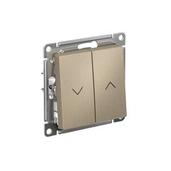 ATLASDESIGN 2-клавишный ВЫКЛЮЧАТЕЛЬ ДЛЯ ЖАЛЮЗИ, сх.4, 10А, механизм, ШАМПАНЬ