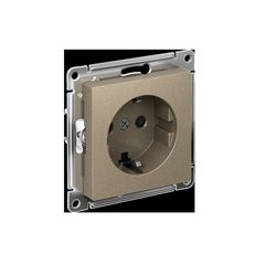 ATLASDESIGN РОЗЕТКА с заземлением со шторками, 16А, механизм, быстрозажим. клем., ШАМПАНЬ