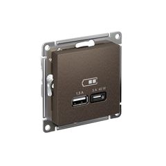 ATLASDESIGN USB РОЗЕТКА A + тип-C 45Вт высокоскор.заряд. QC, PD, механизм, МОККО