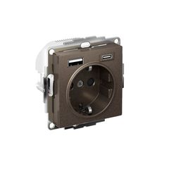 ATLASDESIGN РОЗЕТКА 16А c 2 USB A+C, 5В/2,4А/3,0А, 2х5В/1,5А, механизм, МОККО