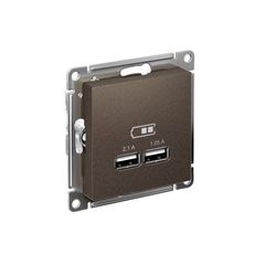 ATLASDESIGN USB РОЗЕТКА A+A, 5В/2,1А, 2х5В/1,05А, механизм, МОККО