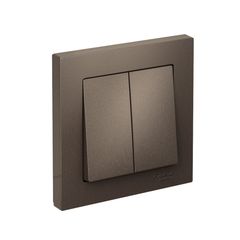 ATLASDESIGN 2-клавишный ВЫКЛЮЧАТЕЛЬ, сх.5, 10АХ, в сборе, быстрозажим. клем., МОККО