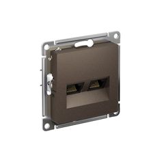 ATLASDESIGN РОЗЕТКА двойная компьютерная RJ45+RJ45 кат. 5e, механизм, МОККО