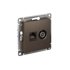 ATLASDESIGN РОЗЕТКА двойная ТВ + компьютерная RJ45 кат. 5e, механизм, МОККО