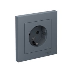 ATLASDESIGN РОЗЕТКА с заземлением со шторками, 16А, в сборе, ГРИФЕЛЬ