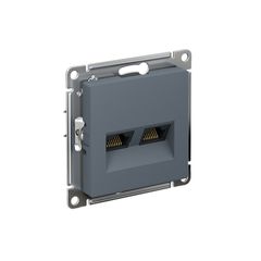 ATLASDESIGN РОЗЕТКА двойная компьютерная RJ45+RJ45 кат. 6А, механизм, ГРИФЕЛЬ