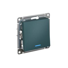 ATLASDESIGN 1-клавишный ВЫКЛЮЧАТЕЛЬ с подсветкой, сх.1а, 10АХ, механизм, ИЗУМРУД