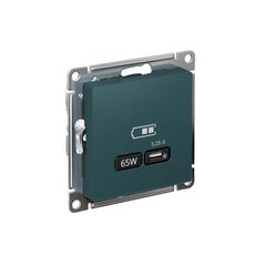 ATLASDESIGN USB РОЗЕТКА тип-С 65Вт высокоскор.заряд. QC, PD, механизм, ИЗУМРУД
