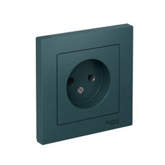 ATLASDESIGN РОЗЕТКА без заземления без шторок, 16А, в сборе, ИЗУМРУД