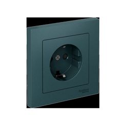 ATLASDESIGN РОЗЕТКА с заземлением со шторками, 16А, в сборе, быстрозажим. клем., ИЗУМРУД