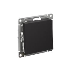 ATLASDESIGN 1-клавишный ВЫКЛЮЧАТЕЛЬ КНОПОЧНЫЙ, сх.1, 10А, мех., быстрозажим. клем., КАРБОН