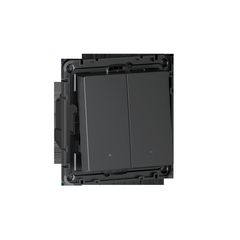 ATLASDESIGN SMART 2-кл. ВЫКЛЮЧАТЕЛЬ с подсв. с опц.нейтралью, Zigbee, сх.1, L(N), 10А, мех., КАРБОН