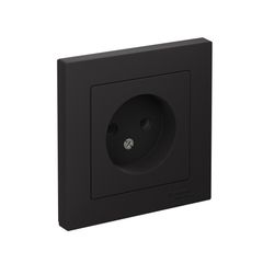 ATLASDESIGN РОЗЕТКА без заземления без шторок, 16А, в сборе, КАРБОН
