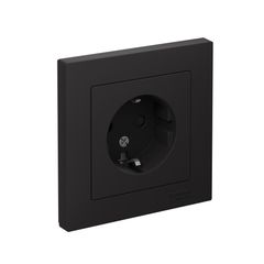ATLASDESIGN РОЗЕТКА с заземлением со шторками, 16А, в сборе, КАРБОН