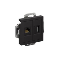 ATLASDESIGN РОЗЕТКА двойная HDMI+RJ45, кат. 5е, механизм, КАРБОН