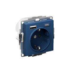 ATLASDESIGN РОЗЕТКА 16А c 2 USB A+C, 5В/2,4А/3,0А, 2х5В/1,5А, механизм, АКВАМАР