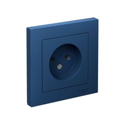 ATLASDESIGN РОЗЕТКА без заземления без шторок, 16А, в сборе, АКВАМАРИН