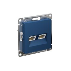 ATLASDESIGN РОЗЕТКА двойная компьютерная RJ45+RJ45 кат. 5e, механизм, АКВАМАРИН