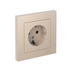ATLASDESIGN РОЗЕТКА с заземлением со шторками, 16А, в сборе, ПЕСОЧНЫЙ